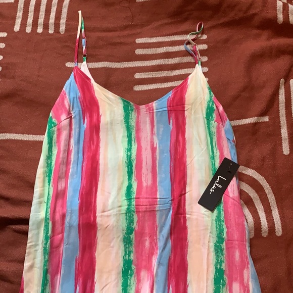 Lulu’s Brushstroke Multi Stripe High-Low Dress - Picture 5 of 10